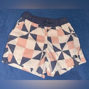 The North Face Women’s Geometric Pink & Blue Shorts. Sz XS Zip pockets EUC